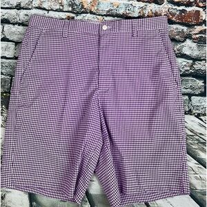 Men’s Footjoy‎  Purple Plaid Stretch Golf Shorts Sz 34 NWT